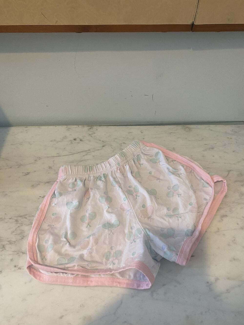 Cecil And Lou Shorts Girls 6 Pink Tennis Racket Print Elastic Waist Summer